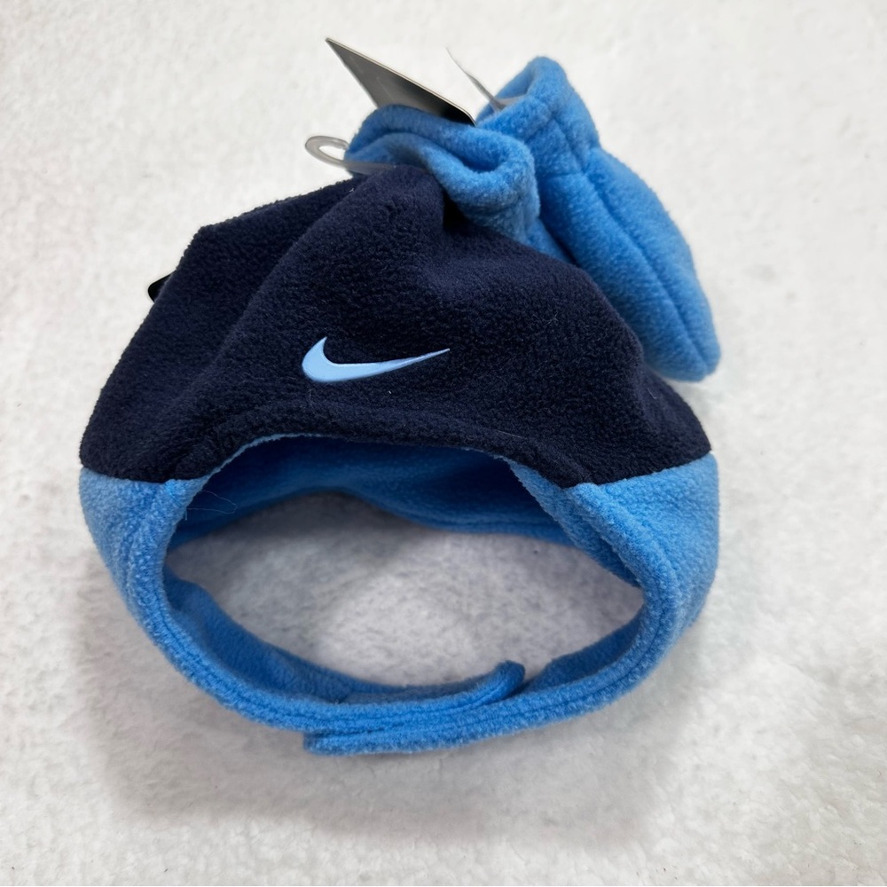 Blue Infant Nike Hat and Mitten Set